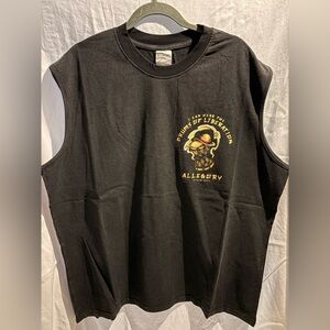 Allegory House-Threads Of Tales Graphic Tee Black Sleeveless Dragon Shirt L NWT